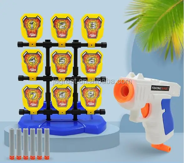 Indoor Rotating Target Shooting Game For Kids With Gun Blaster And