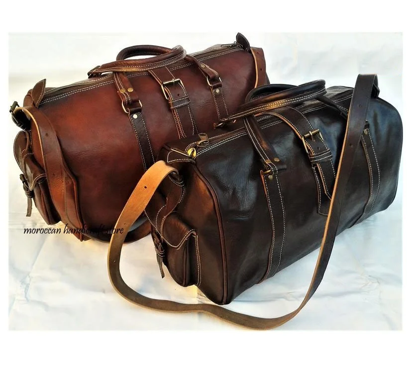 Leather Duffle Bag Men's Overnight Bag,Leather Duffel,Classic Carry
