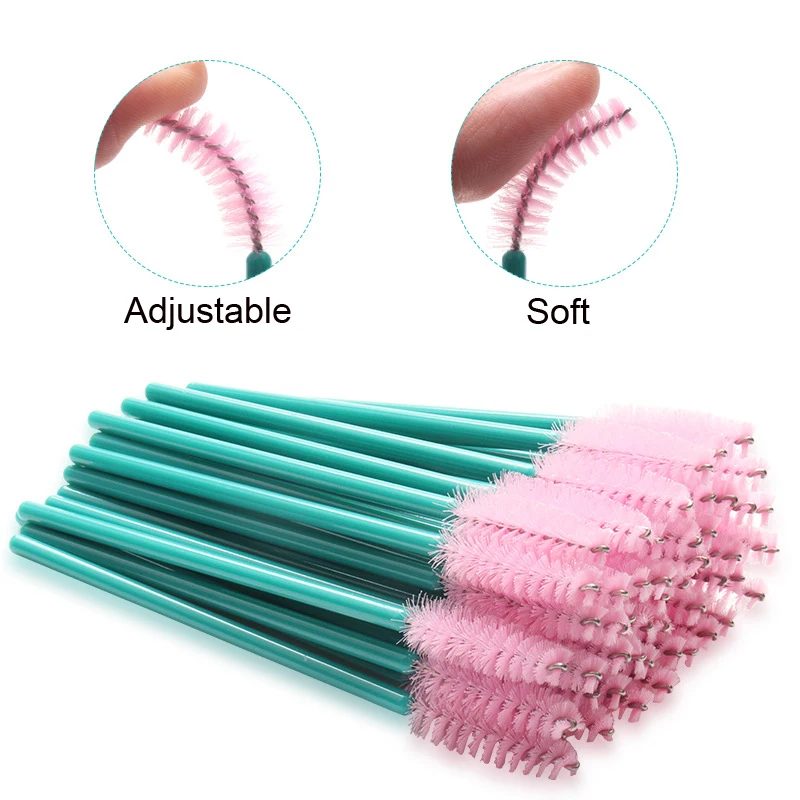 Disposable Plastic Eyelash Brush Mascara Wand Lash Brush Colorful Eyelash Extension Brushes