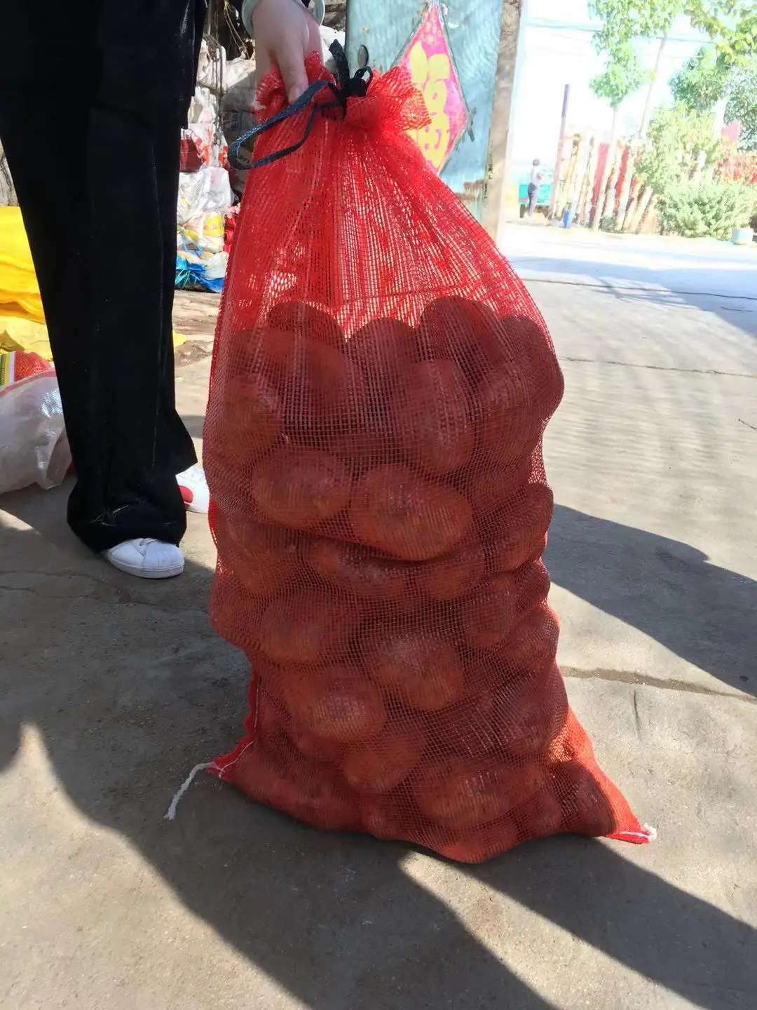 25kg Pp Mesh Bag Vegetables Packing Onion Potatoes Garlic Packing Bags