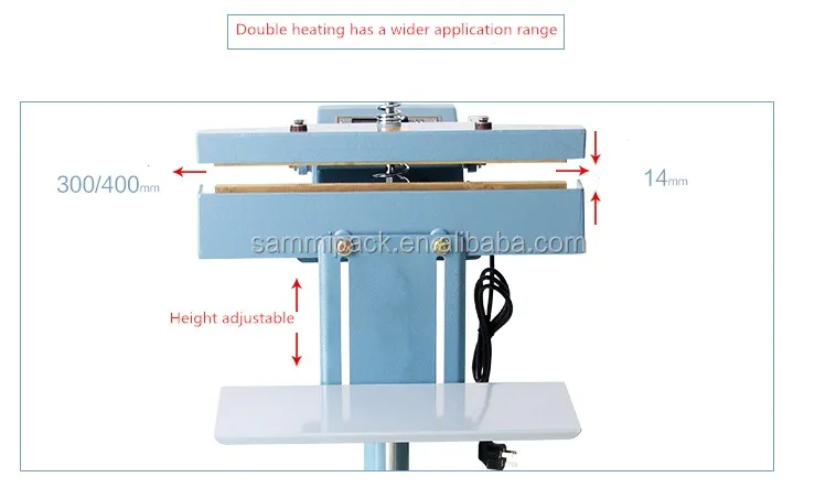 Factory Direct hot sale Double heat Foot inpulse plastic bag sealing machine aluminum foil bag sealing machine