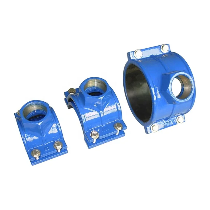 ISO2531, EN545, EN598 OEM Ductile Iron Threaded Pipeline Saddle Clamp Pipe Coupling for Pipe