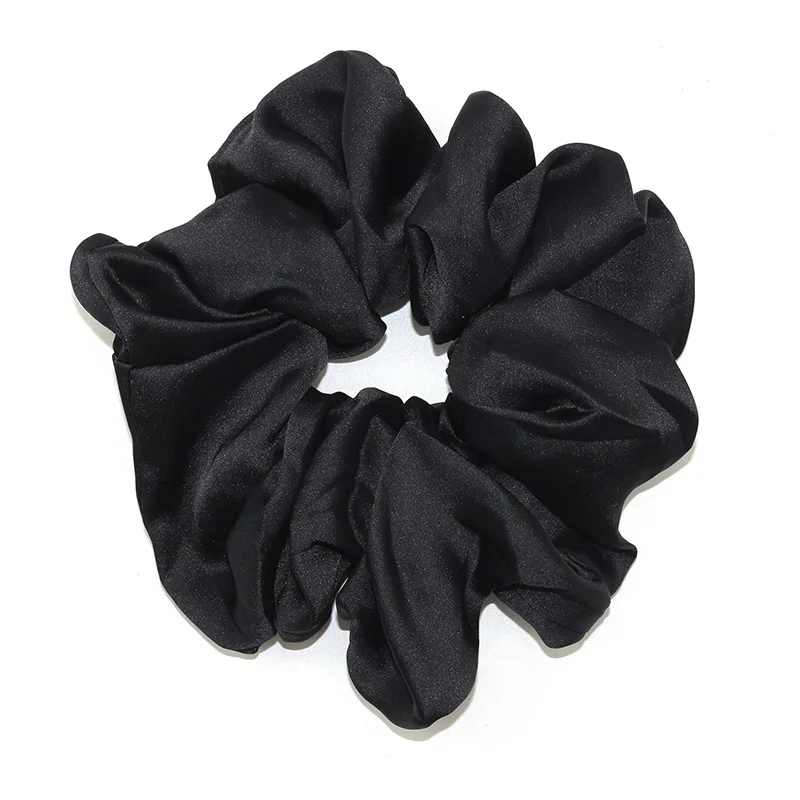 Yucat Wholesale Women Scrunchies Hair Ties Accessories Fabric Elastic Band Solid Color Satin Oversized Scrunchies For Hair .jpg