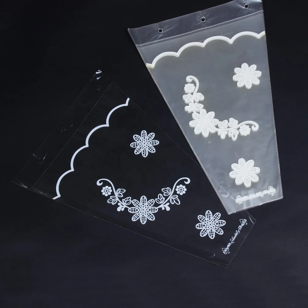 pp plastic clear pot plant sleeves flower with letter printing