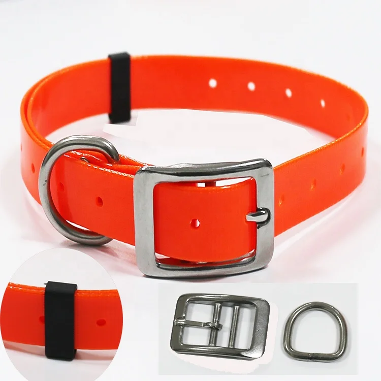 dog collars with stainless steel buckle and d