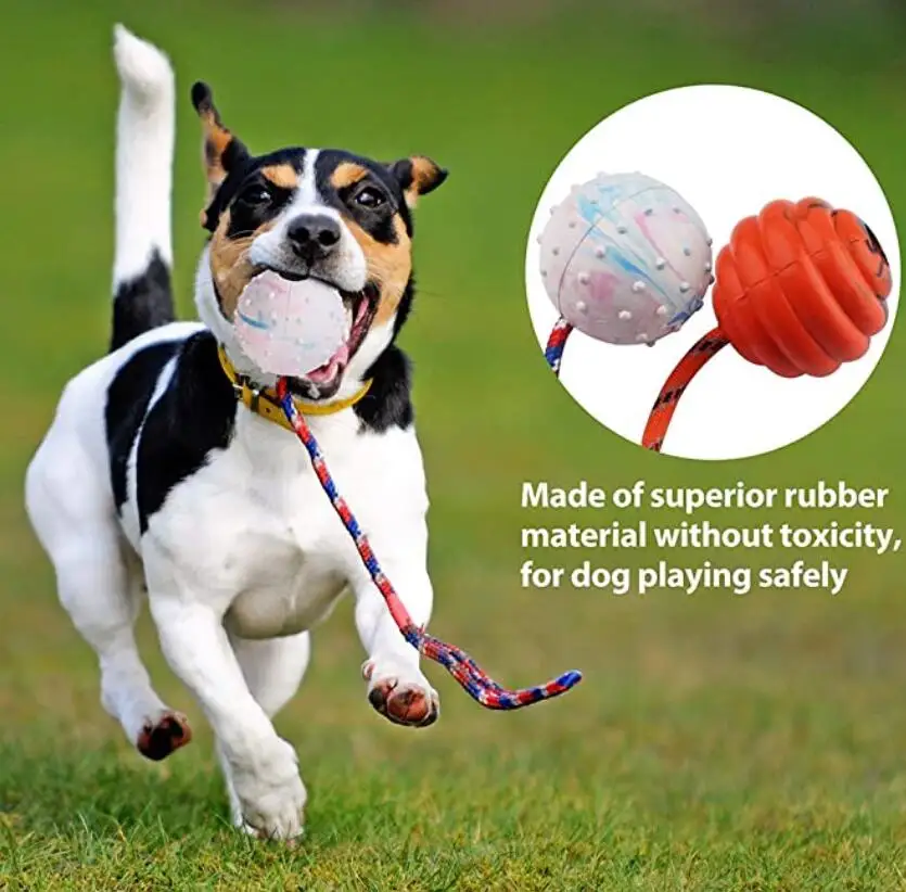 Nontoxic Durable Rubber Tug Of Rope Ball For Dog Toy Buy Dog Rope