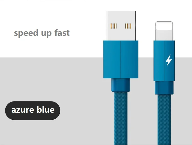 Kailiya 2.1A USB cable 1m black white blue black green flat jeans denim Type C USB data cable for Huawei xiaomi vivo OPPO - ANKUX.COM