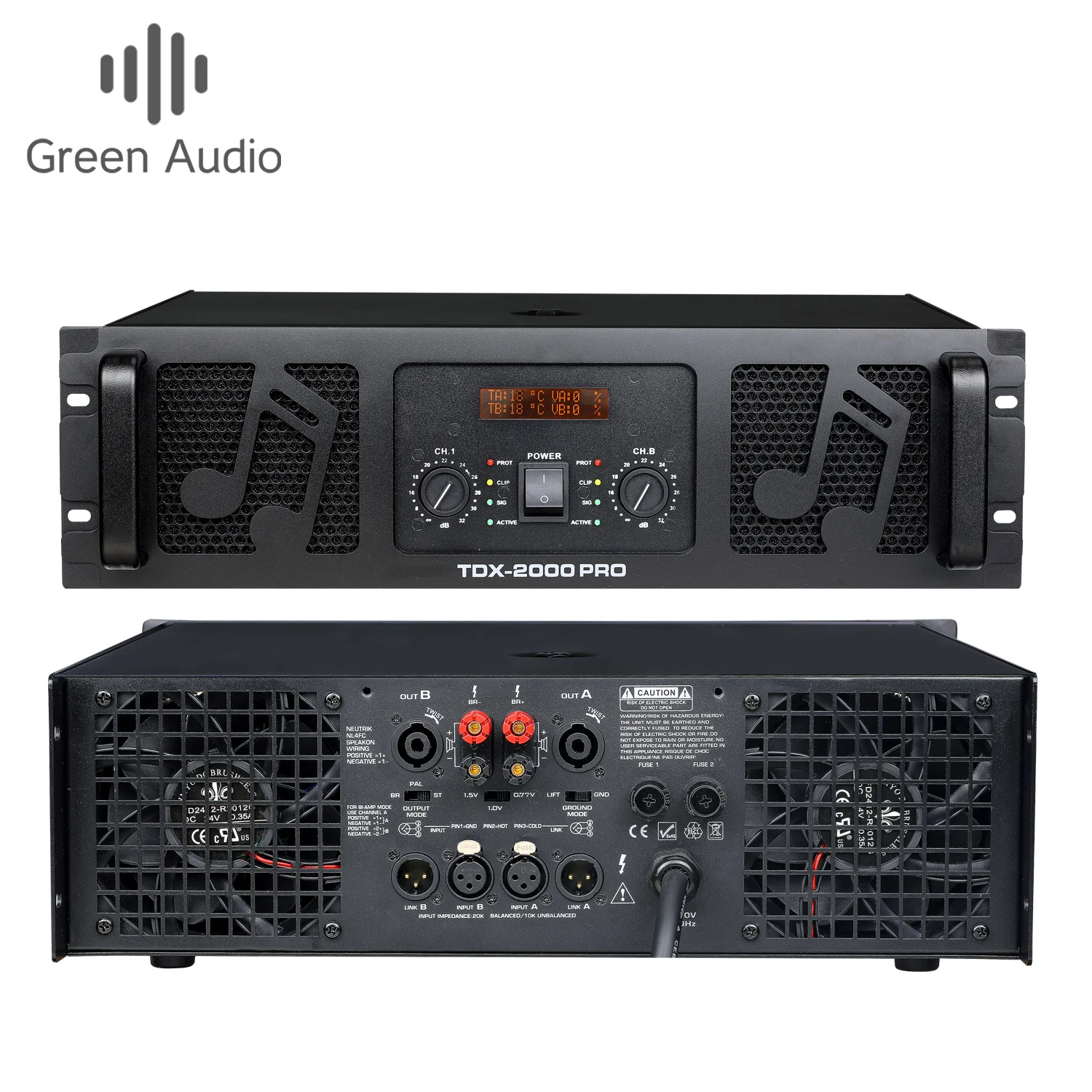GAP-TDX2000 Amplifier - 2000W Stereo Power for Live Performance