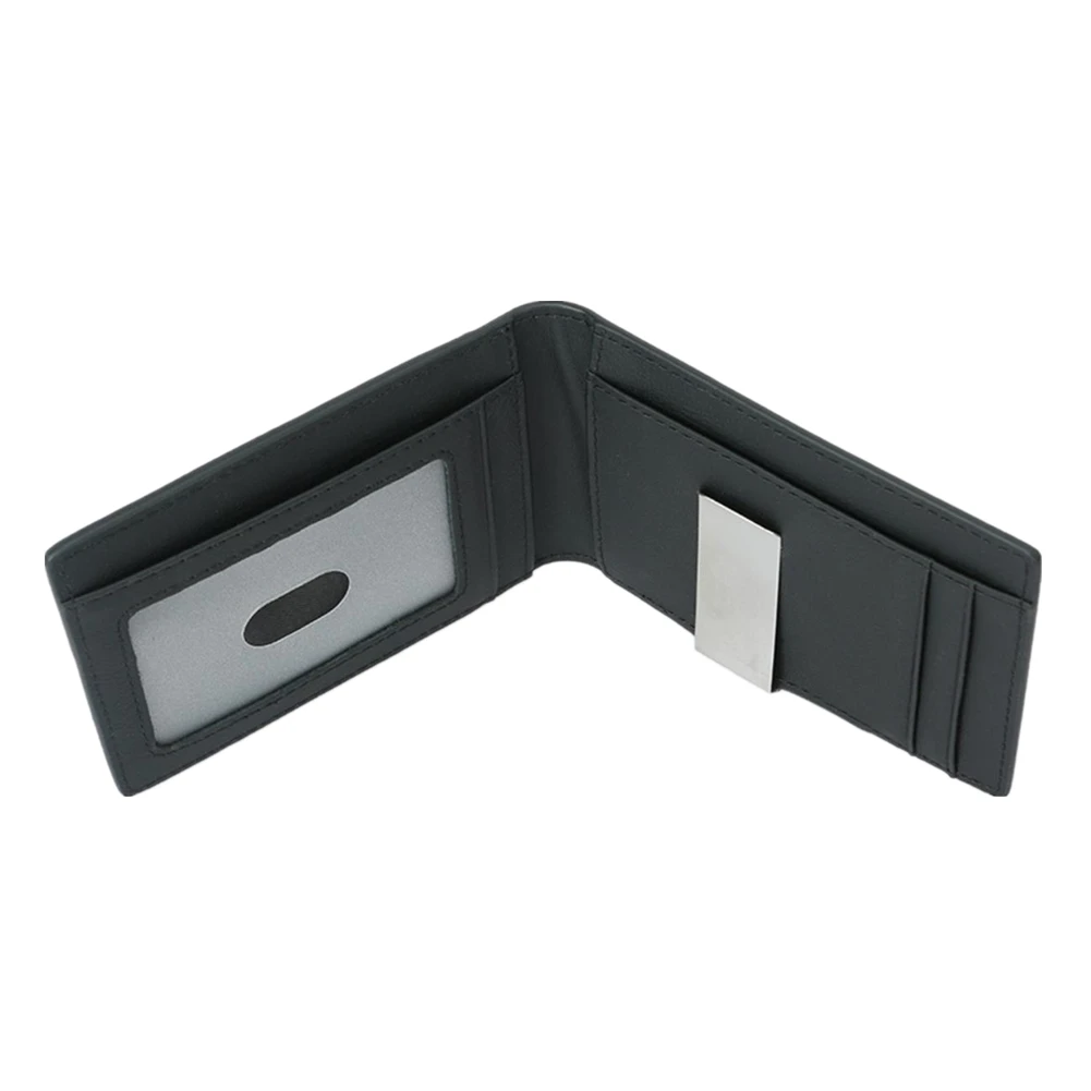Custom Logo Front Pocket Pu Leather Carbon Fiber Pattern Rfid Blocking 