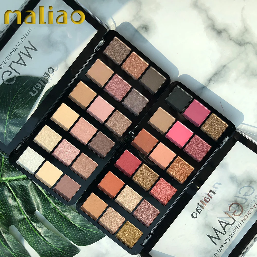 Maliao Makeup 16 Color Cosmetic Custom Logo 18 Color Eyeshadow Palette