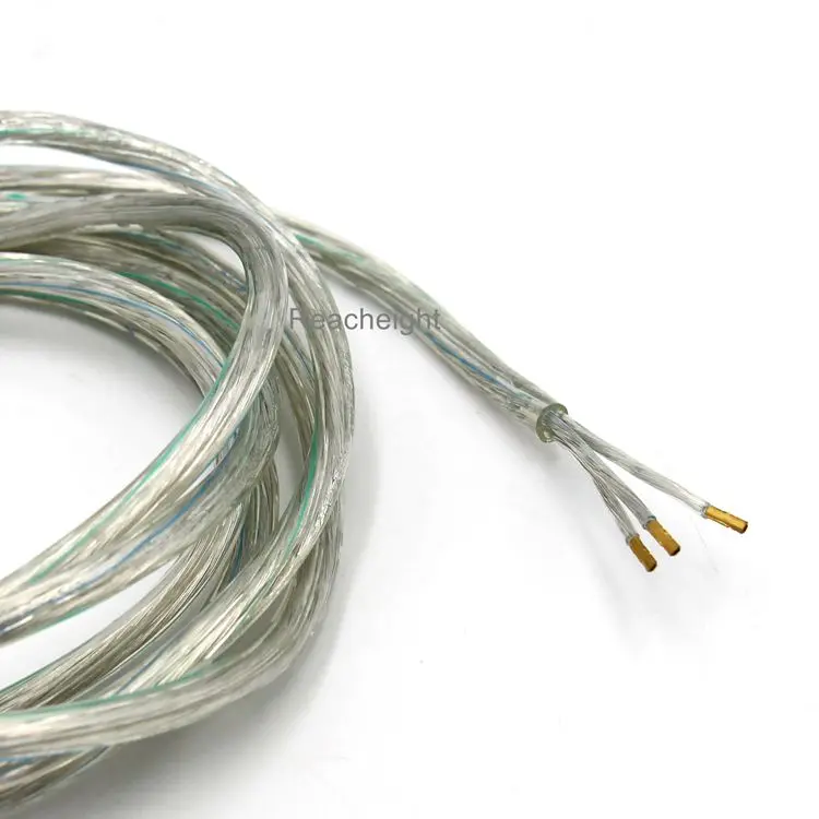 2.5m 透明英国电力电源线与插头和内联开关