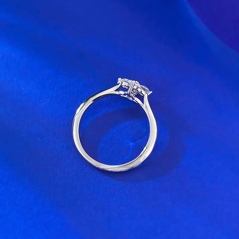 Small Fresh Style S925 Silver Ring Live New Four-leaf Clover with Geometric Lab Diamond Lucky Grass French for Party Gift