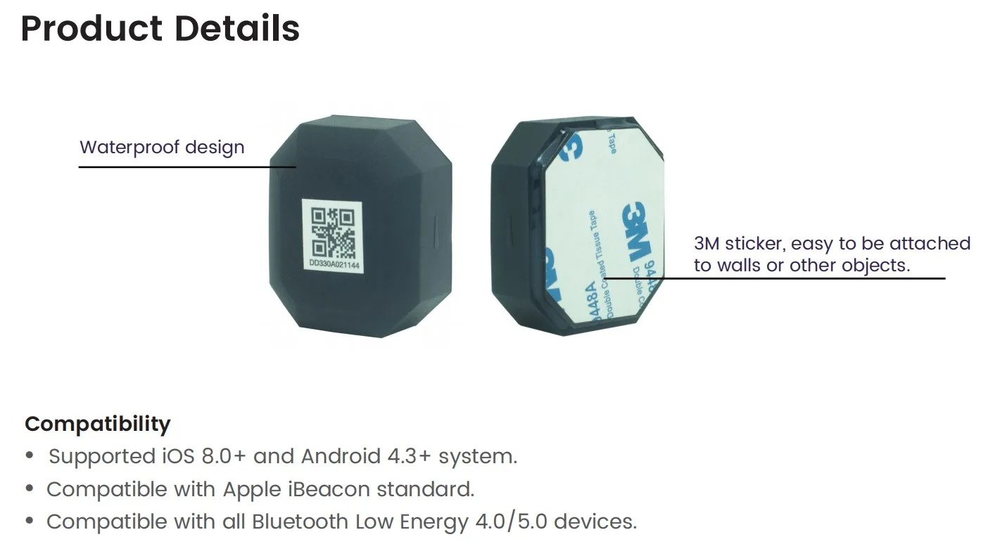 k3 防水托盘蓝牙信标小标签 ble 物联网信标