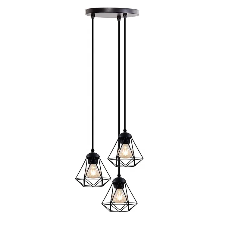 Fashion retro black chandelier 40W stainless steel wire light