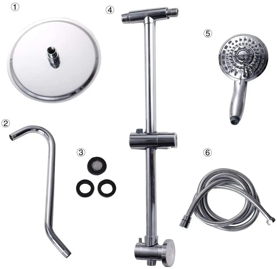 Stainless Steel Slider Bar Bathroom Shower Chromed With Hand Shower Set