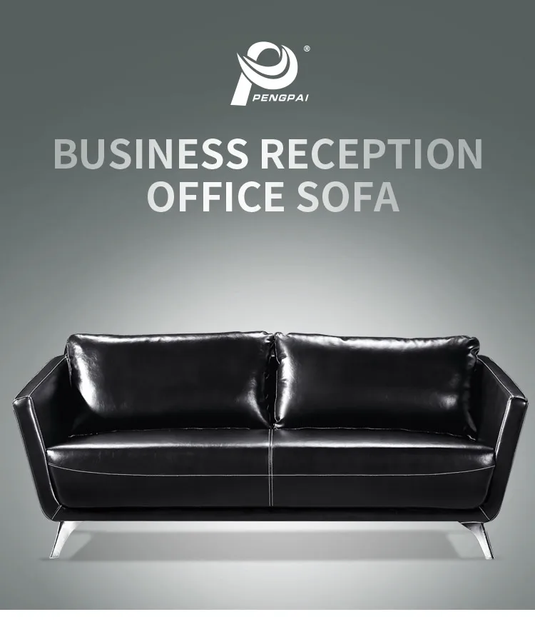 Pengpai Metal Feet Foshan Modern Furniture Pure Leather Sofa Set