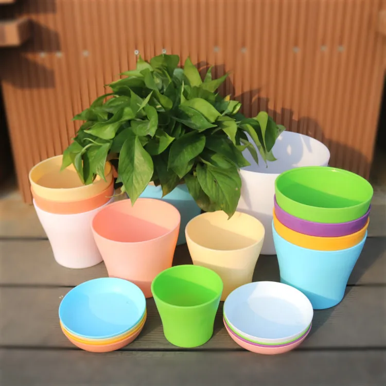 Wholesale Garden Plastic Decoration White Flower Plants Pots From China