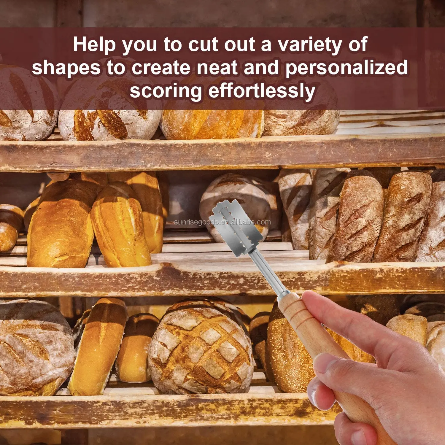 面包面包机切刀切割工具面团制作剃刀木柄烤盘 Buy 面包面包师切刀切刀切面工具面团制作剃刀木柄烤盘 面团制作切刀工具烘焙酵母面包 启动器罐计分刀剃刀切刀工具配件 面包切割工具面包刀面包图案刀在亚马逊上热卖
