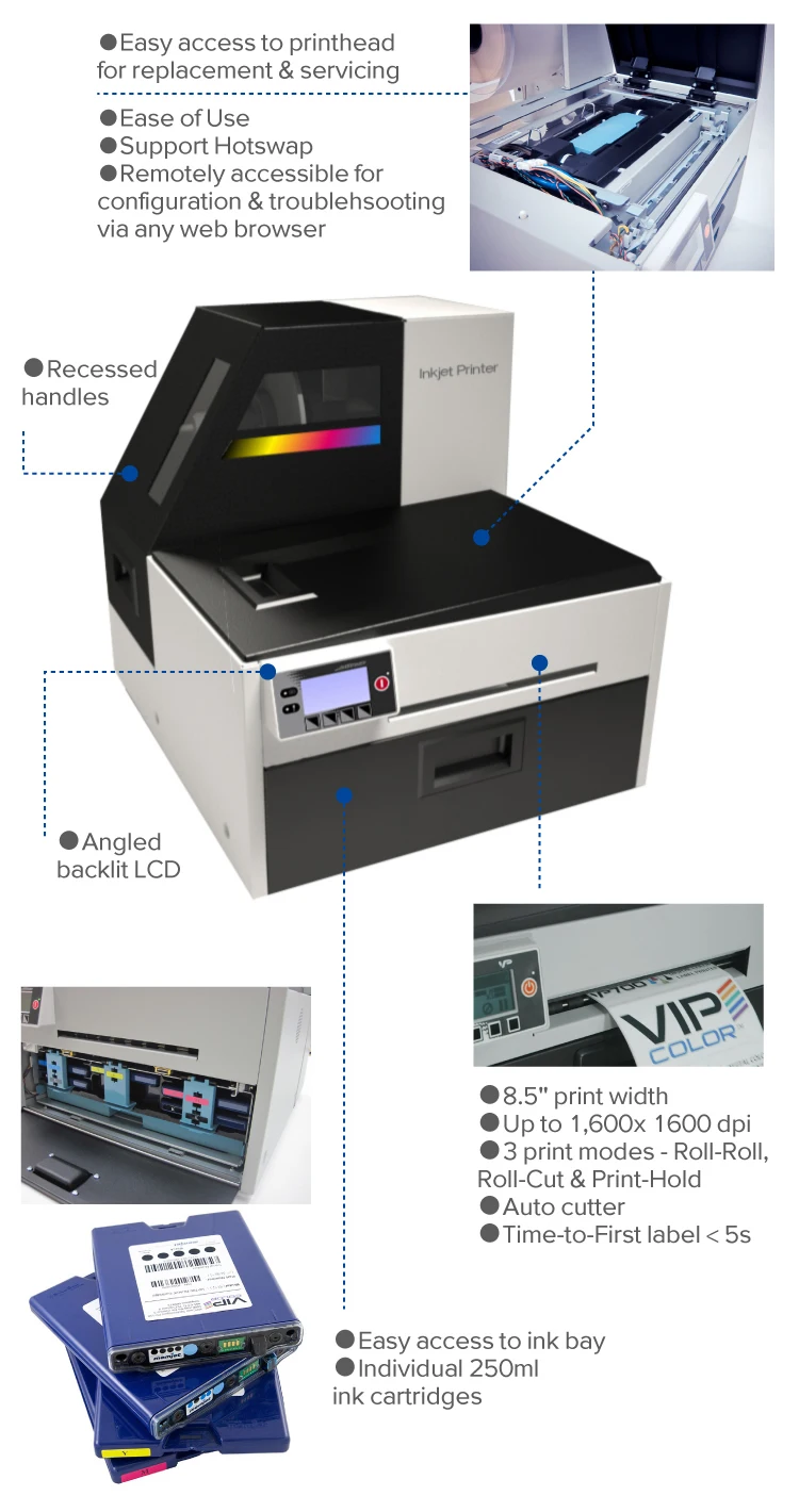 inkjet sticker printer color works roll to roll label printer with