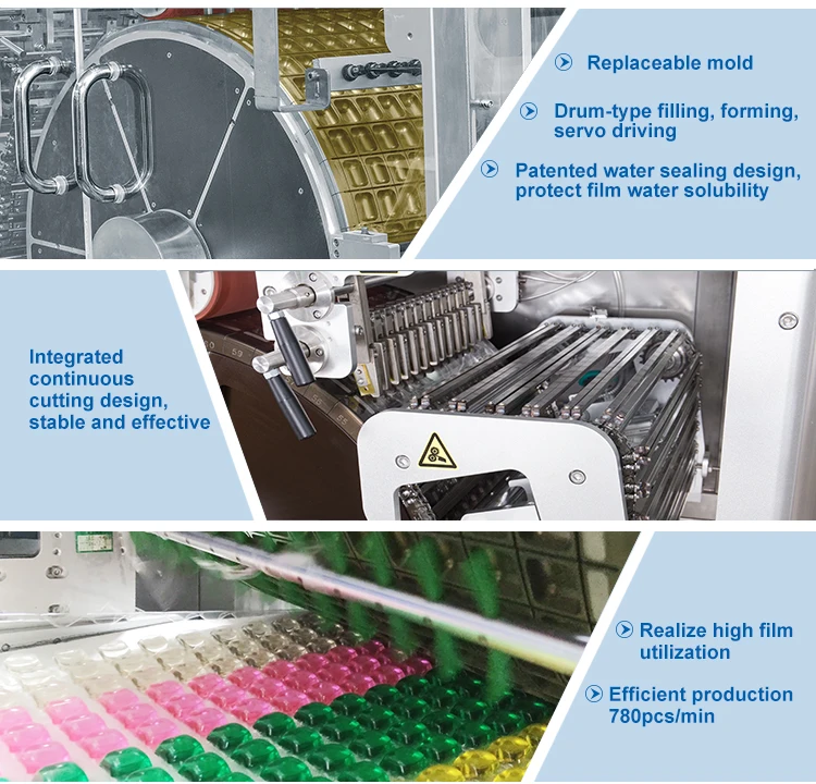 Polyva machine multi-function laundry liquid filling machine in capsules detergent cleaning pods making machine