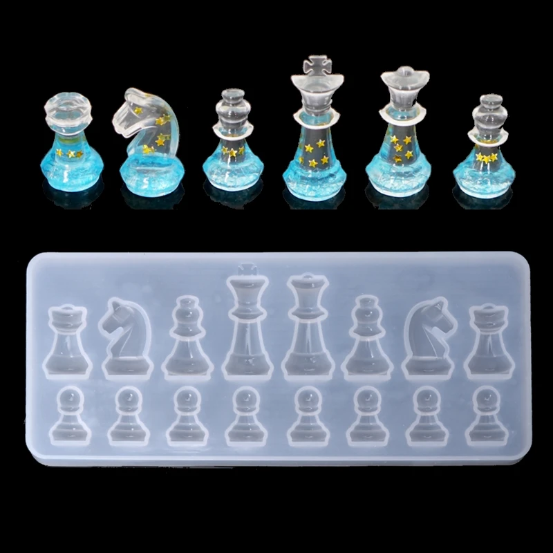 Forme de jeu d'échecs international moule en silicone bricolage argile résinLTA 