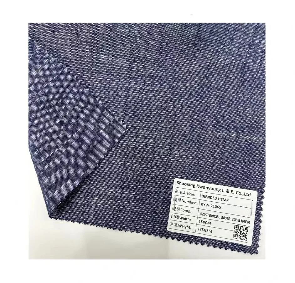 2023 Organic Tencel Rayon Linen Woven Slub Fabric In Washed Reactive