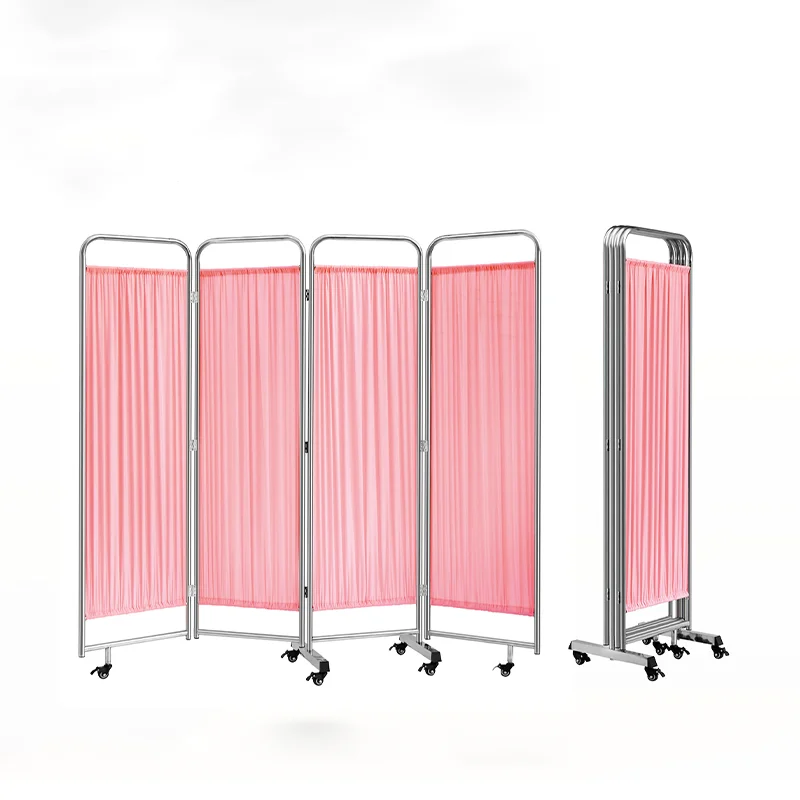 Stainless Steel Frame Foldable Hospital Bed Medical 3folding Screen