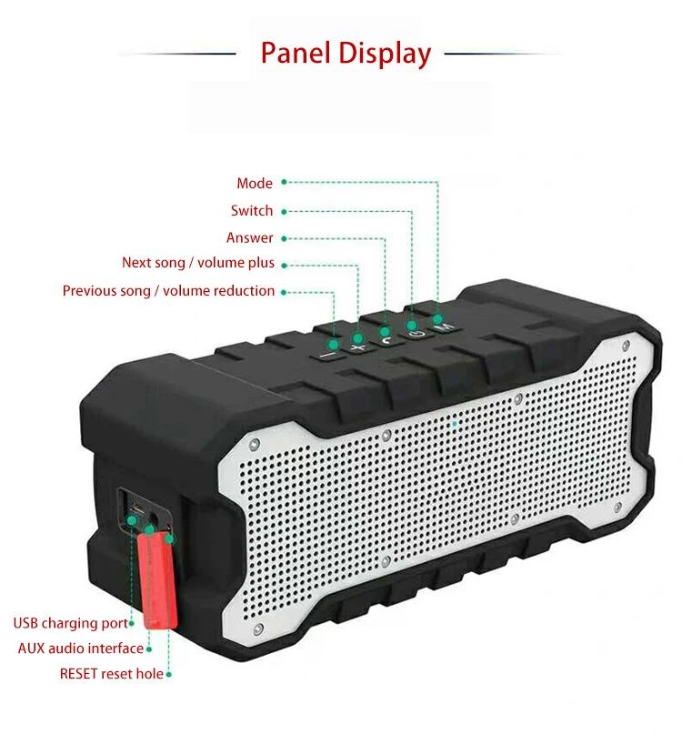 Hot Sale Portable Stereo Waterproof IPX7 BT Subwoofer Deep Bass Outdoor Wireless Speaker With Big Capacity Battery - ANKUX.COM