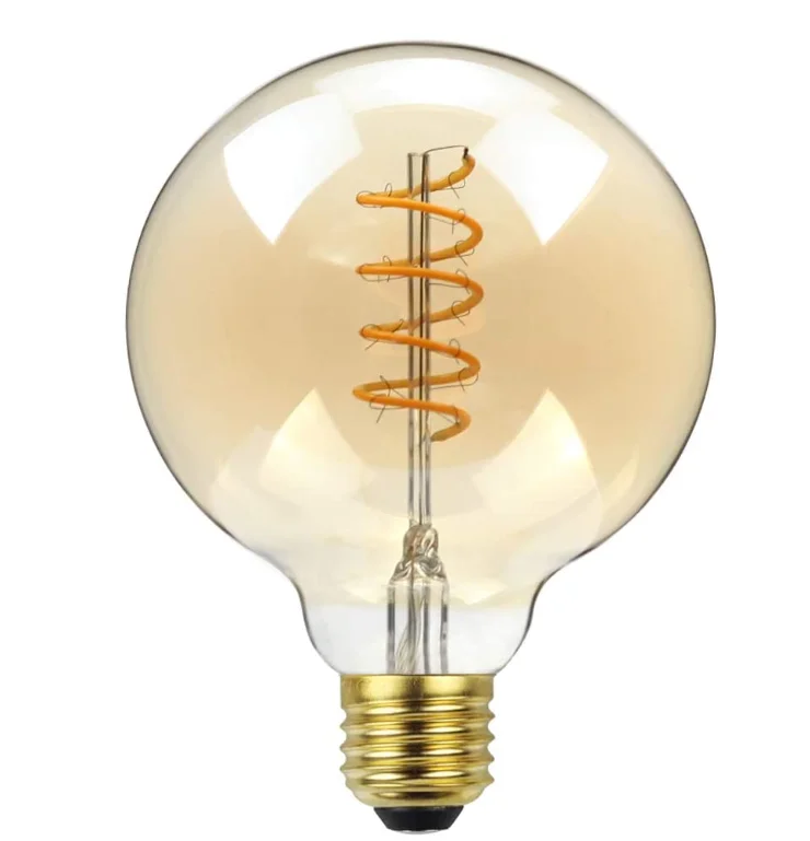 new design shape heart soft filament 4w g95 dimmable decoration led bulb light