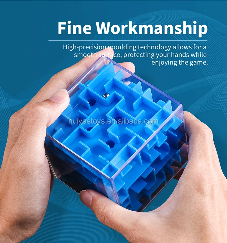 9.5cm Plastic 3d Magic Maze Cube With Perplex Steel Ball Bearing