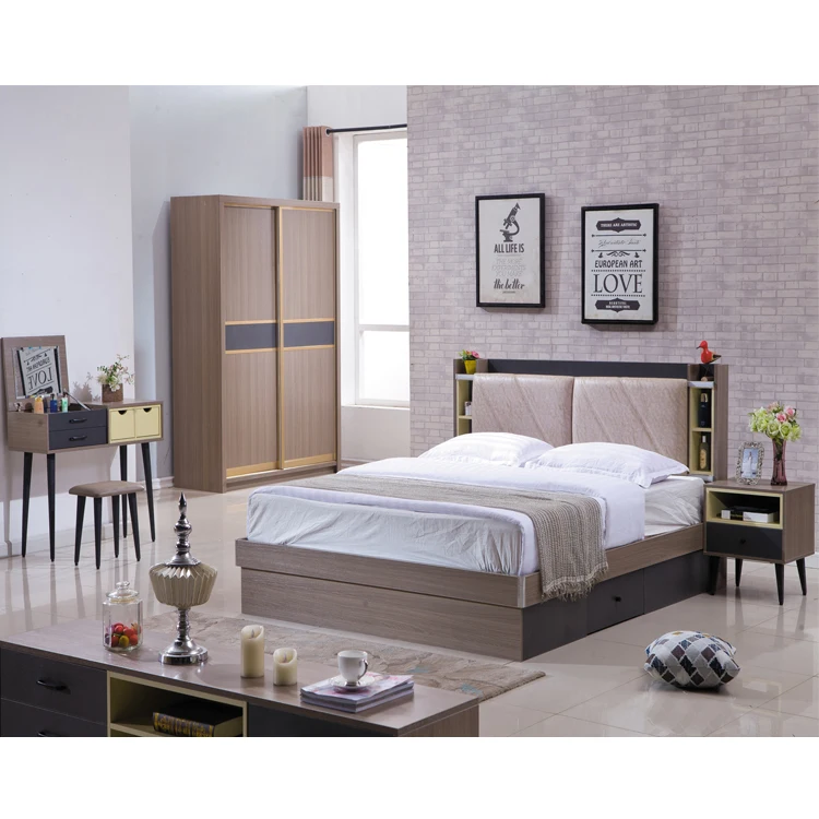 Competitive Price Mdf Wood Double Bed Design With Box - Buy Mdf Bed