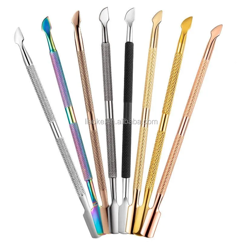 8 Colors Stainless Steel Nail Pusher Gel Nail Polish Remover Tools