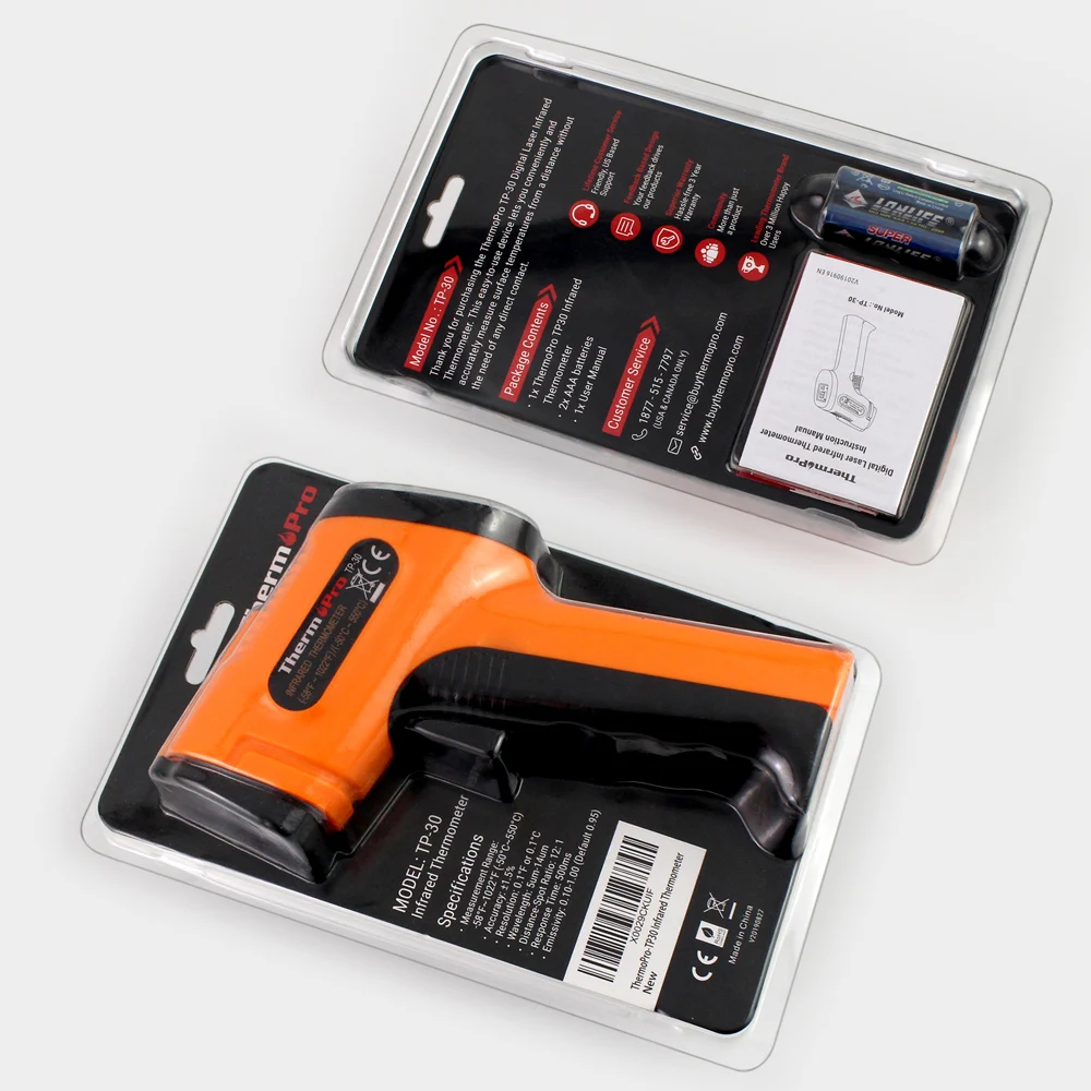 Thermopro Tp30 Digital Thermometer Gun Non Contact Laser Temperature