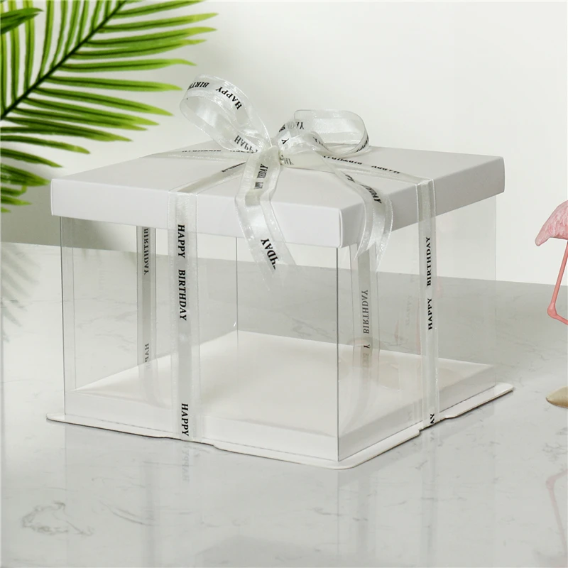 Wholesale Tall Transparent Plastic Clear Cake Packaging Box Square ...