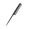 Private logo antistatic professional hot selling good quality plastic salon rattail carbon long tail comb