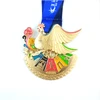 Manufacture Custom Marathon Running Race Sport Finisher Metal Matt Gold Plated Medal With Ribbon