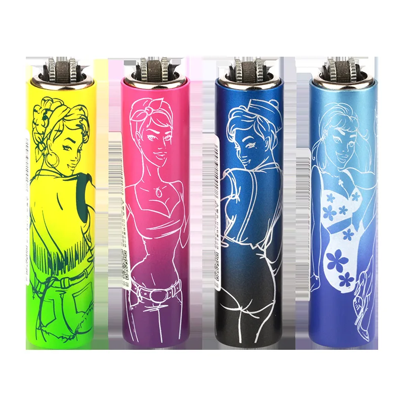 Spanish Refillable Clip Per Lighter Encendedor,Flint Grinding Wheel Zinc Alloy Lighter Smoking