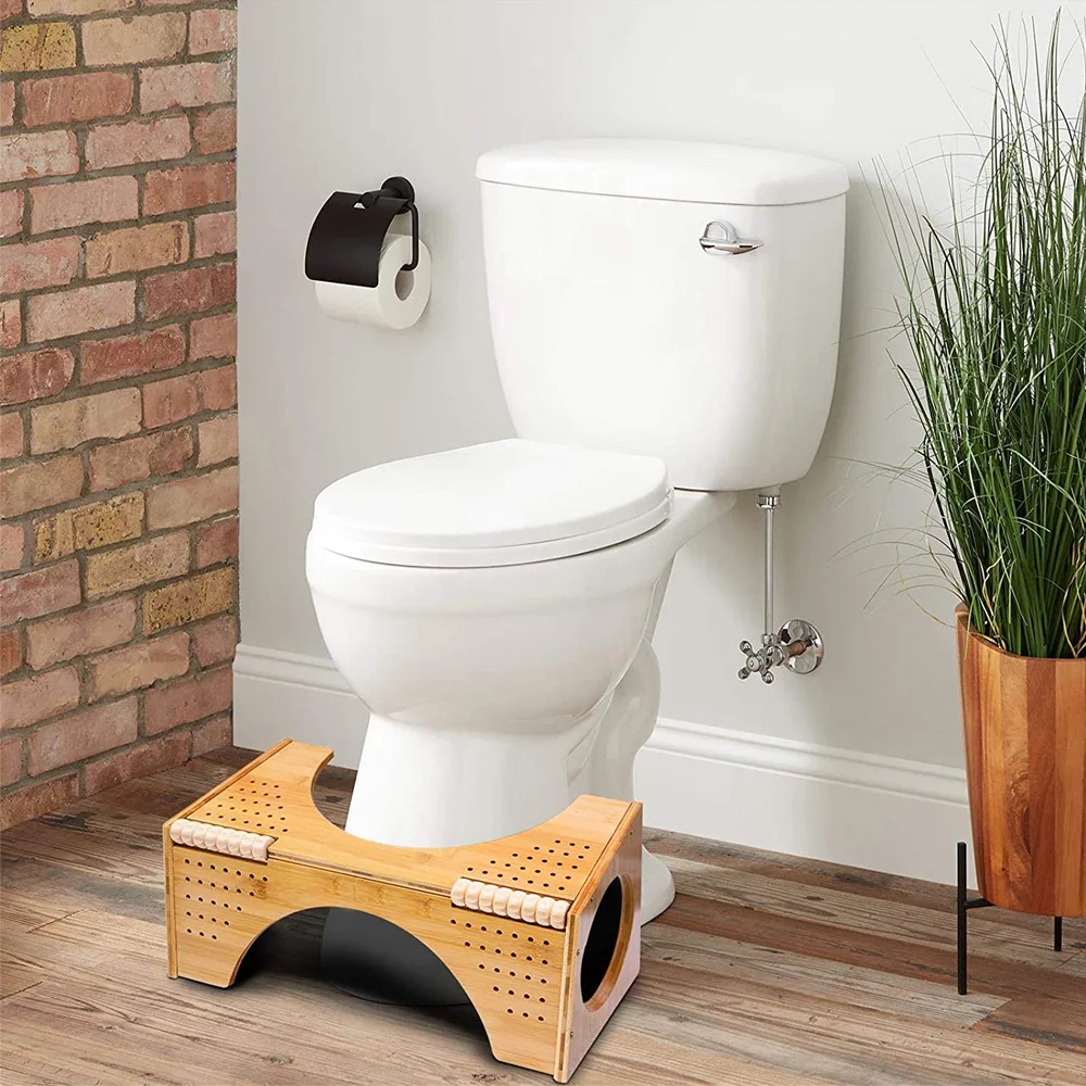 Premium Bamboo Foldable Squatty Potty Step Simple Bathroom Toilet