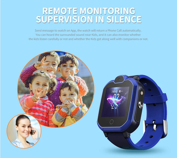 4g Lte Sim Card Kids Digital Watch With Gps Tracker Real Time Two Way ...