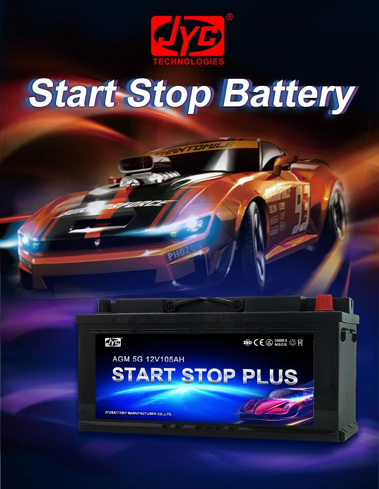 High Quality  Start Stop Battery 12V 92ah Car Battery AGM AUTO Deep Cycle Rechargeable Battery