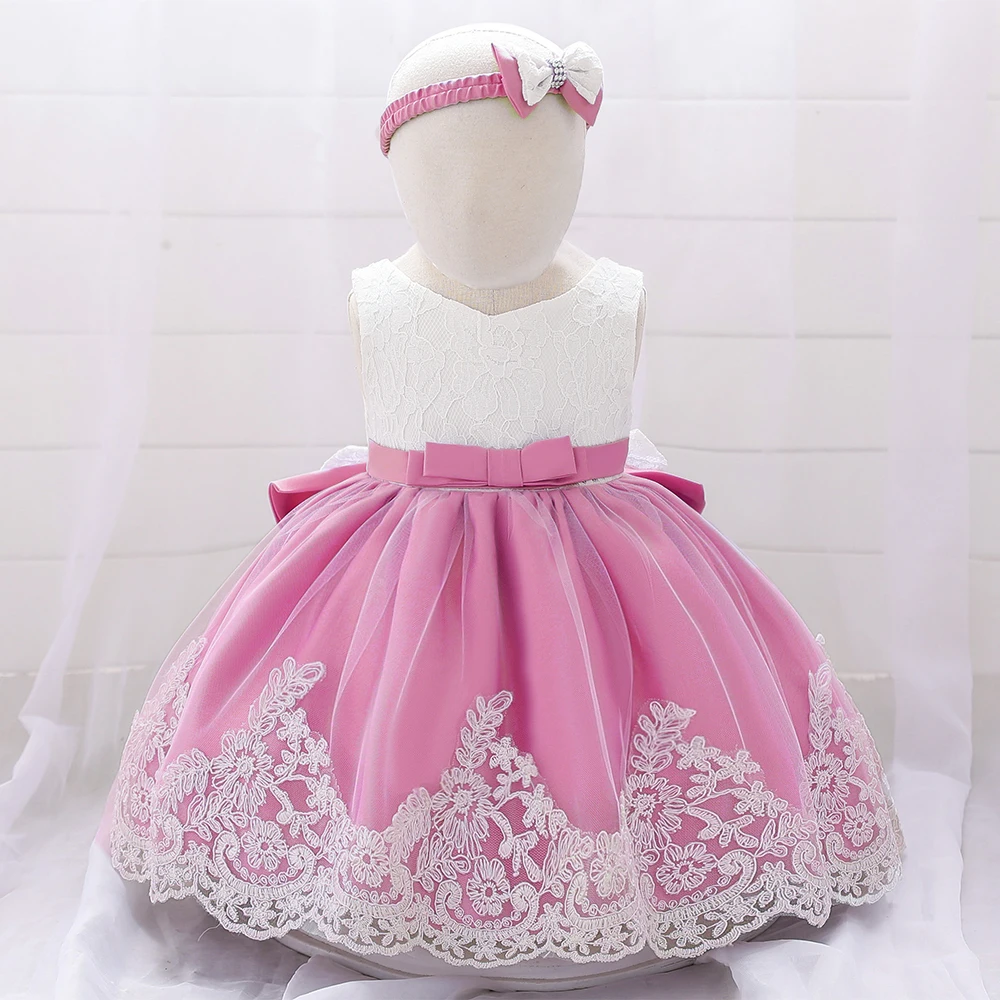 New Modern Lovely Girl Party Dress With Big Bow Kids Floral Clothes ...