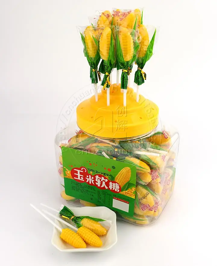 玉米形甜蜜柔软果冻流行 gummy 棒棒糖糖果
