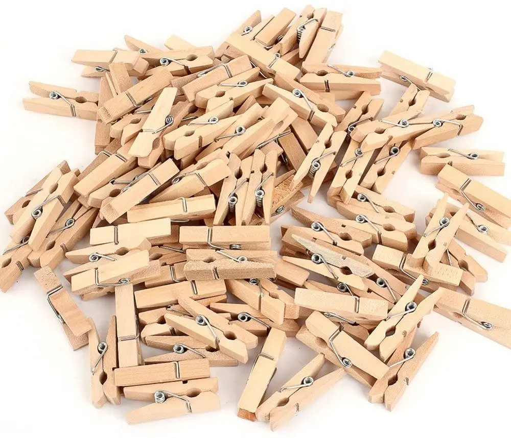 80pcs 2.5cm Narture Wooden Peg Decorative Mini Wooden Clothes Hanging