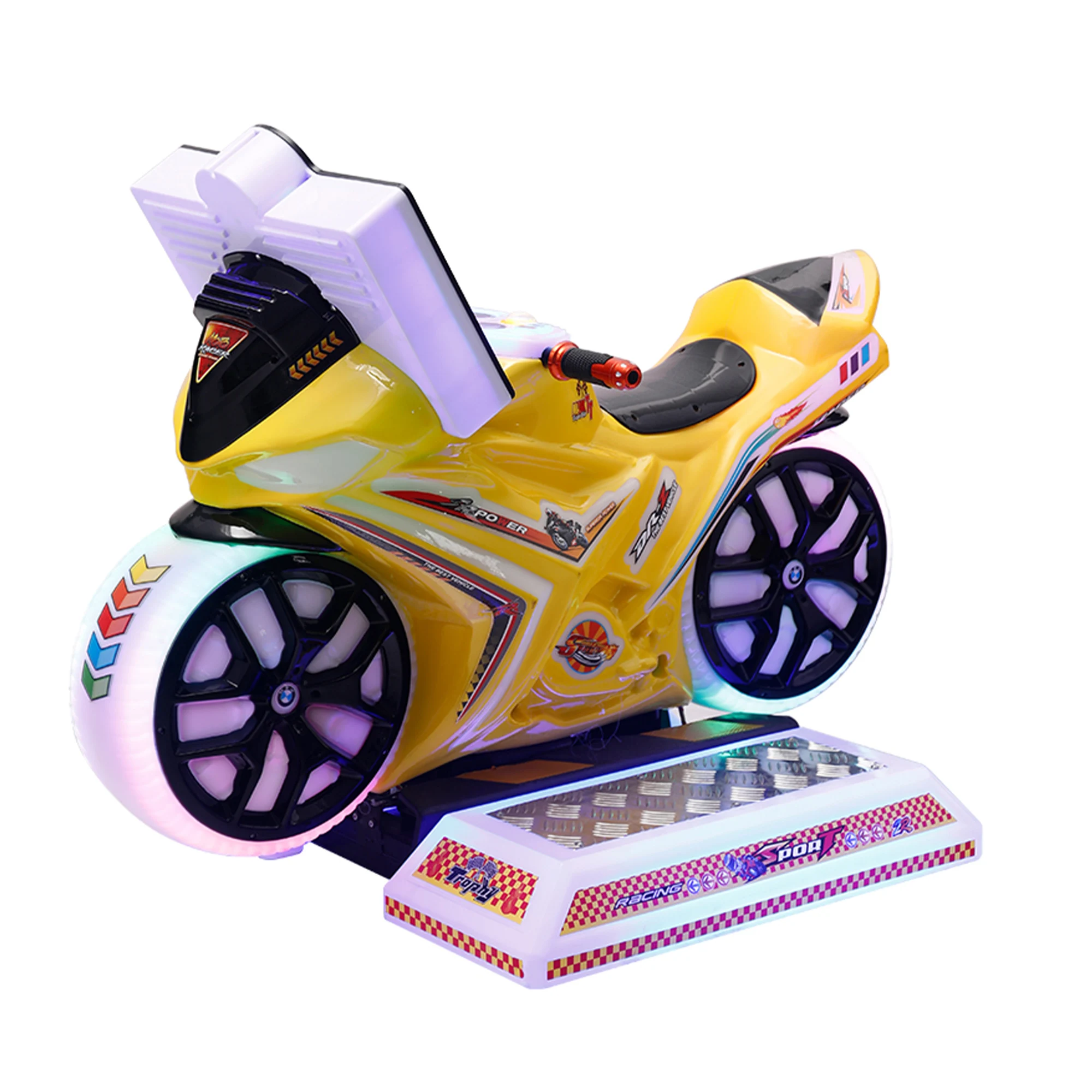 product factory wholesale arcade swaying car machine crazy motorcycle for kids for 6 years english for shopping mall indoor amusement-2