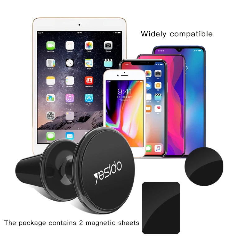 Yesido Magnet Car Mount Silicone Air Vent Clip 360 Angle Adjustable Cell Phone Magnetic Holder For Car