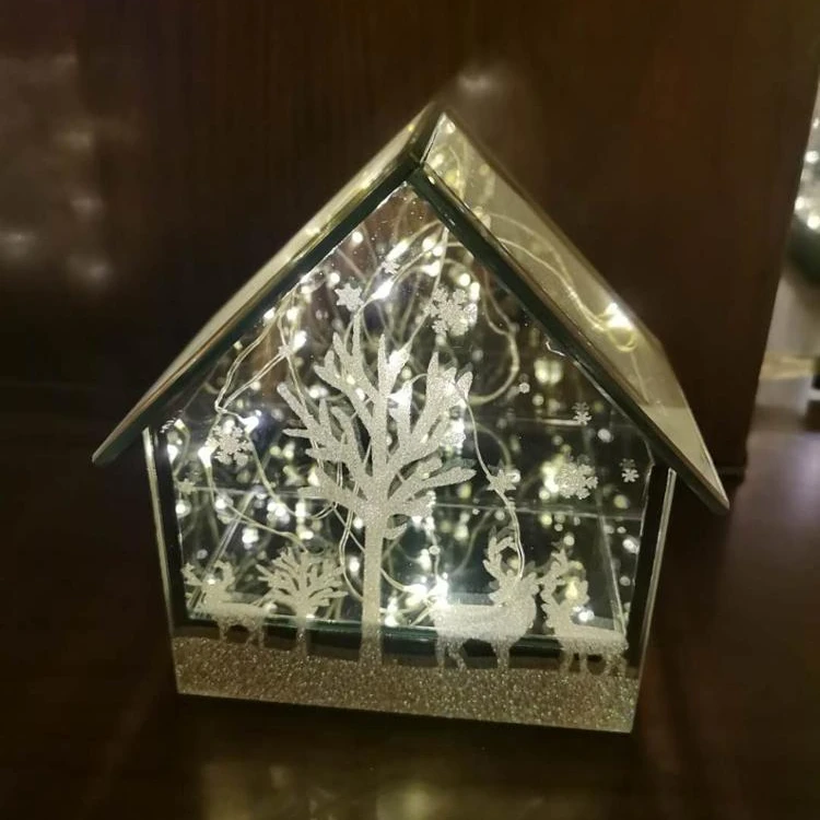 walmart Mirror house with mini light Room  Shop Christmas decoration
