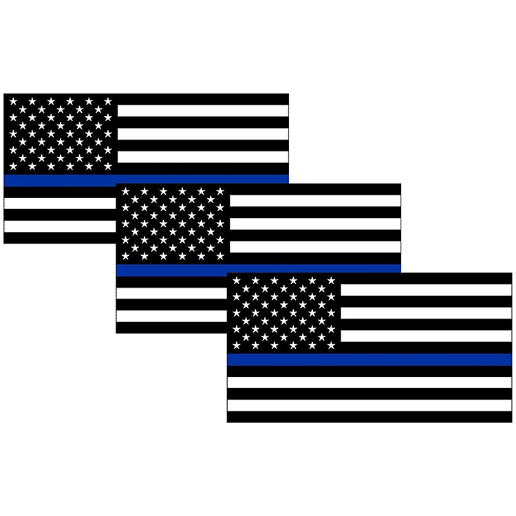 OEM Original Police Thin Blue Line American Flag Vinyl Decal Sticker 