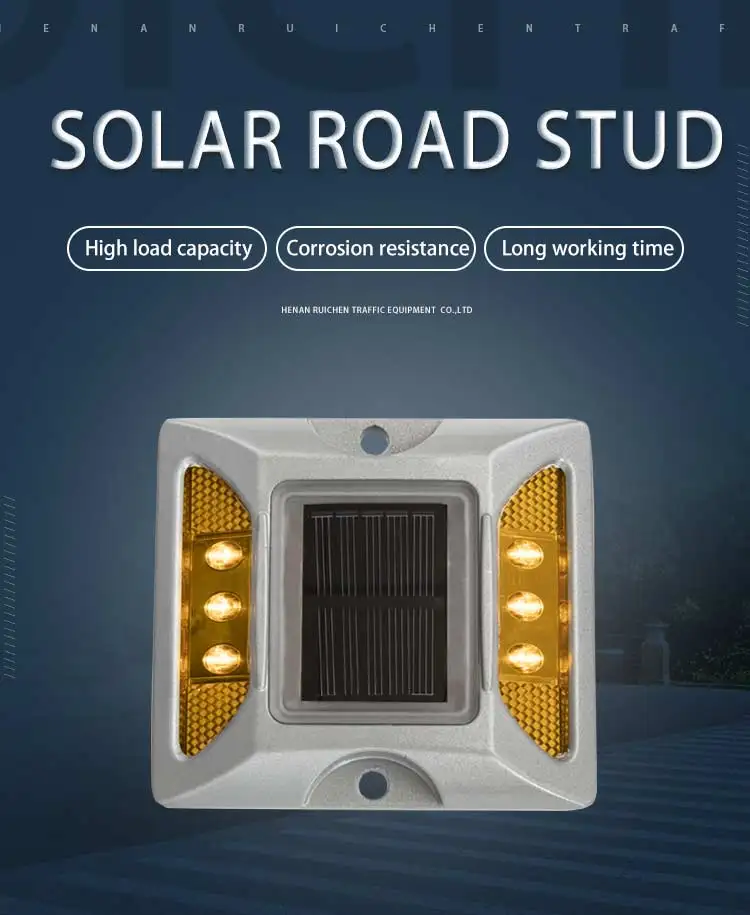 Perno de estrada solar de alumínio visível de 360 ​​graus para equipamentos de segurança rodoviária