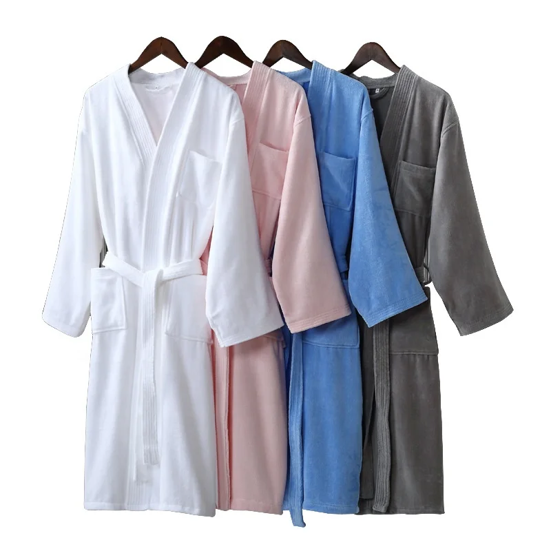Personalized Custom Colors Women Long Bathrobes Top Quality Cotton
