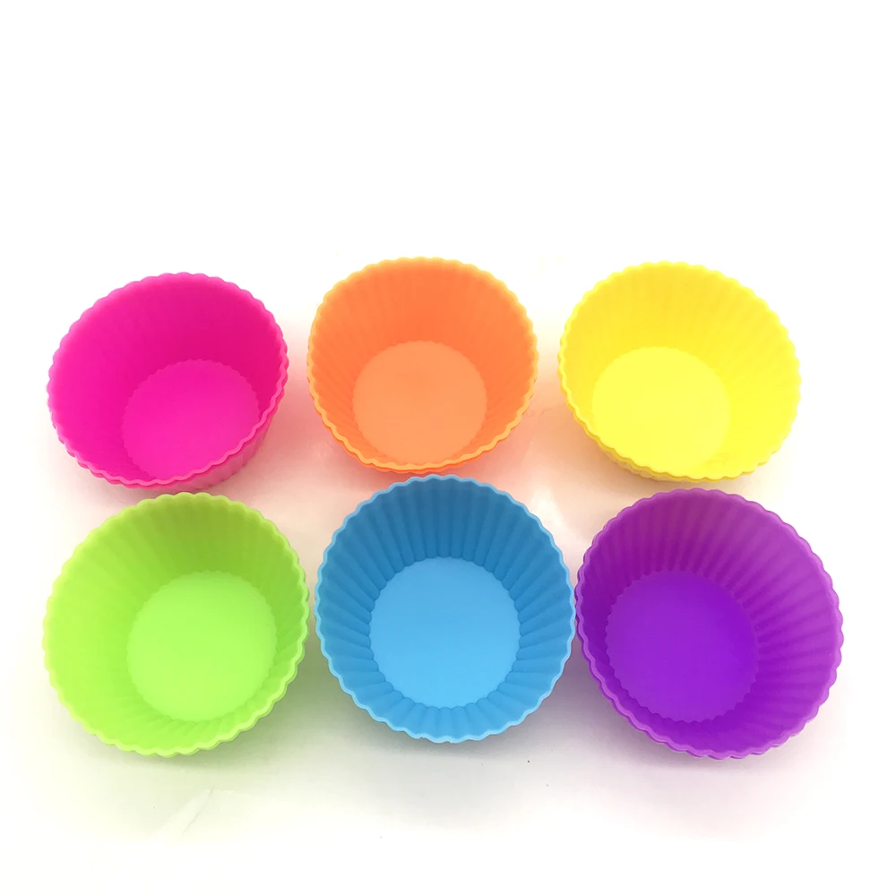 Reusable Silicone Round Baking Cups 12 Vibrant Heat Resistant Nonstick